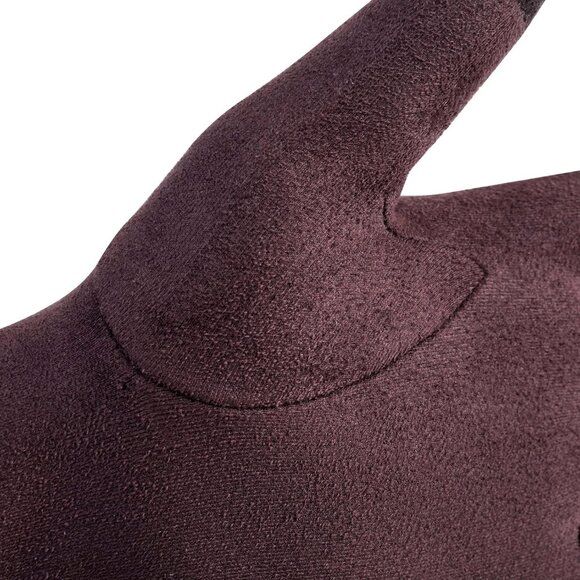 Women's Brown Winter Leather Touch Screen Wool Lined Windproof Warm Dress Gloves - Picture 7 of 9
